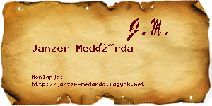Janzer Medárda névjegykártya